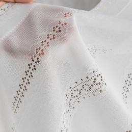 Mampara Geométrica Clásica Para Ventana, De Organza Blanca Bordada, Para Sala De Estar, Hecha A Medida.