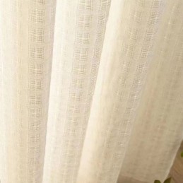 Cortinas De Tul Jacquard A Cuadros Para Ventana De Sala De Estar