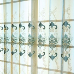 Cortina Bordada Europea, Hecha A Medida, De Lujo, Para Sala De Estar Y Dormitorio.