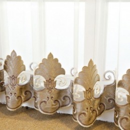 Cortina De Ventana Bordada Europea, Hecha A Medida, Exquisita Cortina Floral Transparente Para Sala De Estar, Villa O Recibidor.