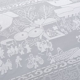 Cortinas Translúcidas De Jacquard Blanco Para Sala De Estar Y Dormitorio