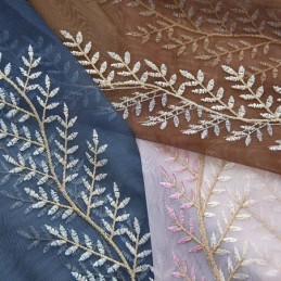 Cortinas Decorativas De Tul Con Bordado De Plantas Para Dormitorio