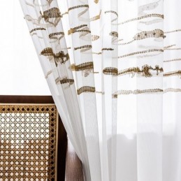 Cortina De Tul De Gasa Moderna, Hecha A Medida, Color Blanco Transparente Para Sala De Estar Y Dormitorio.