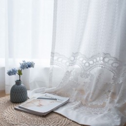 Cortina Floral Moderna Hecha A Medida, Cortina De Tul Transparente Para Ventana, Para Sala De Estar Y Dormitorio