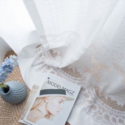 Cortina Floral Moderna Hecha A Medida, Cortina De Tul Transparente Para Ventana, Para Sala De Estar Y Dormitorio