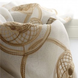 Cortinas Transparentes Con Bordado Circular Para Sala De Estar Y Dormitorio