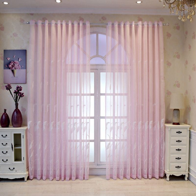 Cortinas Decorativas De Tul Bordado Para Ventana De Salón