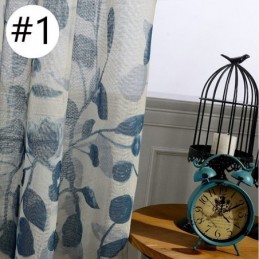 Cortina Con Estampado De Hojas, Hecha A Medida, De Tul Transparente Para Sala De Estar Y Dormitorio.