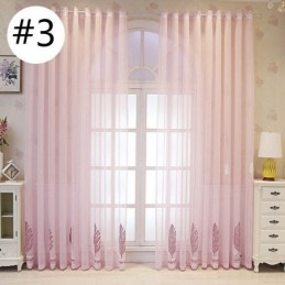 Cortinas Decorativas De Tul Con Hojas Bordadas Para Dormitorio