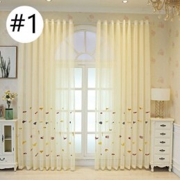 Cortina Transparente Decorativa Con Bordado De Peces Para Ventana, Hecha A Medida Para Sala De Estar