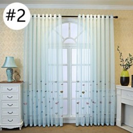 Cortina Transparente Decorativa Con Bordado De Peces Para Ventana, Hecha A Medida Para Sala De Estar