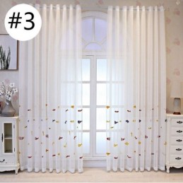 Cortina Transparente Decorativa Con Bordado De Peces Para Ventana, Hecha A Medida Para Sala De Estar