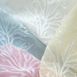 Cortina Transparente Bordada Con Estampado De Plantas Decorativas Para Ventana, Hecha A Medida Para Sala De Estar