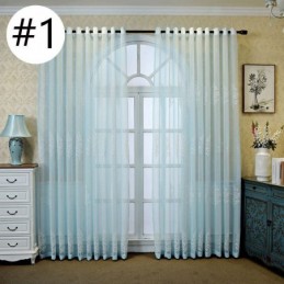 Cortina Transparente Bordada Con Estampado De Plantas Decorativas Para Ventana, Hecha A Medida Para Sala De Estar