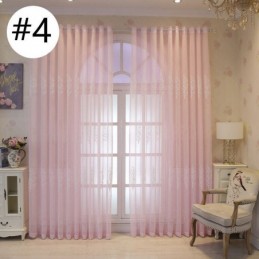 Cortina Transparente Bordada Con Estampado De Plantas Decorativas Para Ventana, Hecha A Medida Para Sala De Estar