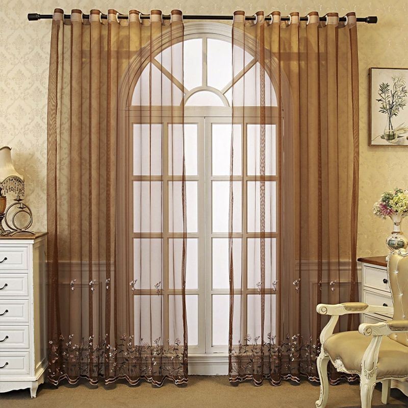 Cortinas Decorativas De Tul Bordado Para Ventana De Salón