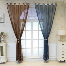 Cortinas Decorativas De Tul Bordado Para Ventana De Salón