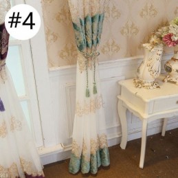 Cortina Europea Hecha A Medida, Cortina Transparente Bordada Para Ventana, Para Sala De Estar Y Dormitorio.