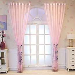 Cortina Transparente Decorativa Con Bordado De Hojas Para Ventana, Hecha A Medida Para Sala De Estar