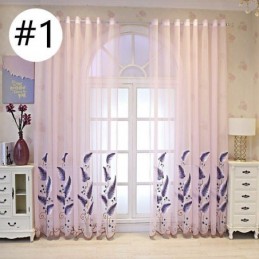 Cortina Transparente Decorativa Con Bordado De Hojas Para Ventana, Hecha A Medida Para Sala De Estar