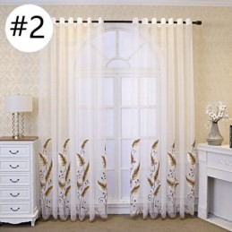 Cortina Transparente Decorativa Con Bordado De Hojas Para Ventana, Hecha A Medida Para Sala De Estar