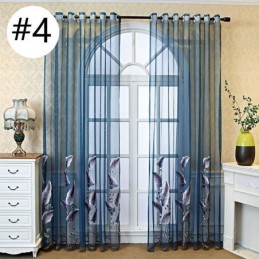 Cortina Transparente Decorativa Con Bordado De Hojas Para Ventana, Hecha A Medida Para Sala De Estar