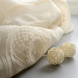 Cortinas Transparentes Con Bordado Circular Para Sala De Estar Y Dormitorio