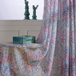 Cortinas De Tul Transparentes Con Estampado Floral Para Sala De Estar