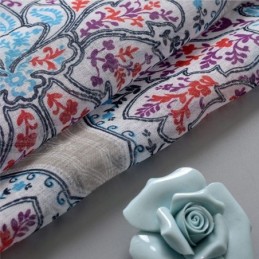 Cortinas De Tul Transparentes Con Estampado Floral Para Sala De Estar