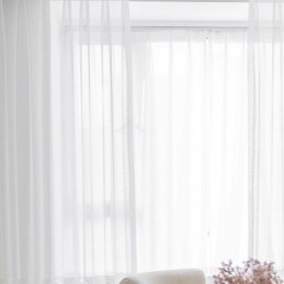 Cortina Bordada Blanca Con Diseño De Ondas Geométricas Modernas Para Ventana De Balcón, Hecha A Medida