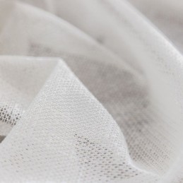 Cortina Bordada Blanca Con Diseño De Ondas Geométricas Modernas Para Ventana De Balcón, Hecha A Medida