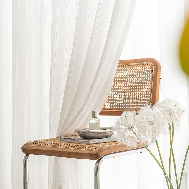 Cortinas Modernas De Gasa Transparente Bordadas, Cortinas De Tul A Rayas, Hechas A Medida Para Sala De Estar.