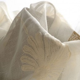 Cortina Transparente De Tul Con Hojas Bordadas De Lujo, Hecha A Medida, Para Sala De Estar Y Dormitorio.