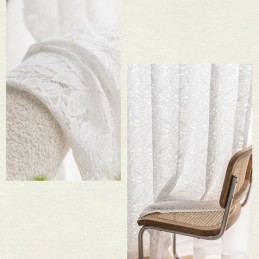 Cortinas De Gasa Blanca Transparente Con Bordados Para Dormitorio