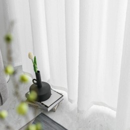 Cortinas Blancas Transparentes Con Paneles Plisados Y Arrugados Para Ventanas