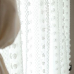 Cortina Transparente Nórdica En Relieve, Hecha A Medida, De Tul Para Sala De Estar Y Dormitorio.