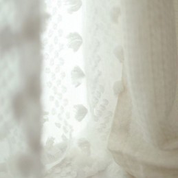 Cortina Transparente Nórdica En Relieve, Hecha A Medida, De Tul Para Sala De Estar Y Dormitorio.