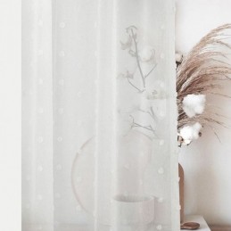Cortina Transparente Con Relieve Nórdico, Hecha A Medida, De Tul Blanco, Para Sala De Estar Y Dormitorio