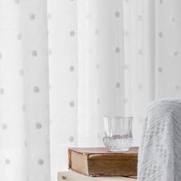 Cortina Transparente Con Relieve Nórdico, Hecha A Medida, De Tul Blanco, Para Sala De Estar Y Dormitorio