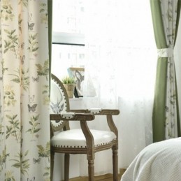 Cortinas De Algodón Y Lino Con Estampado Floral Y Costuras De Plantas Para Sala De Estar