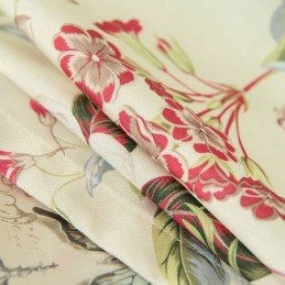 Cortina De Lino Y Algodón Hecha A Medida, Estilo Americano, Con Estampado De Plantas.