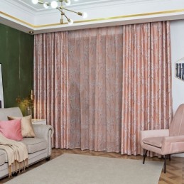 Cortina Opaca Hecha A Medida, Estilo Americano, Con Estampado De Plantas.