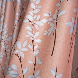 Cortina Opaca Hecha A Medida, Estilo Americano, Con Estampado De Plantas.