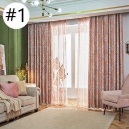 Cortina Opaca Hecha A Medida, Estilo Americano, Con Estampado De Plantas.