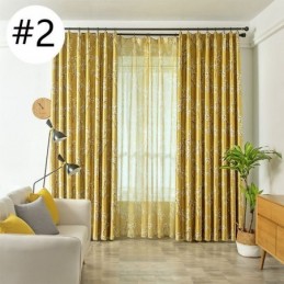 Cortina Opaca Hecha A Medida, Estilo Americano, Con Estampado De Plantas.