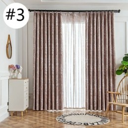 Cortina Opaca Hecha A Medida, Estilo Americano, Con Estampado De Plantas.