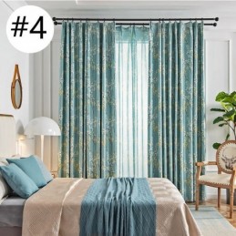 Cortina Opaca Hecha A Medida, Estilo Americano, Con Estampado De Plantas.