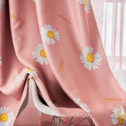 Cortina Opaca Hecha A Medida Con Estampado De Flores Americanas