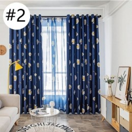 Cortina Opaca Hecha A Medida Con Estampado De Flores Americanas