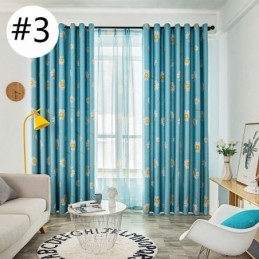 Cortina Opaca Hecha A Medida Con Estampado De Flores Americanas